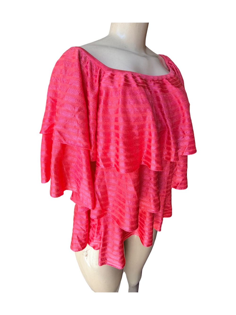 Rare Cecilia Prado Layered Off-Shoulder Blouse in Pink M NWT